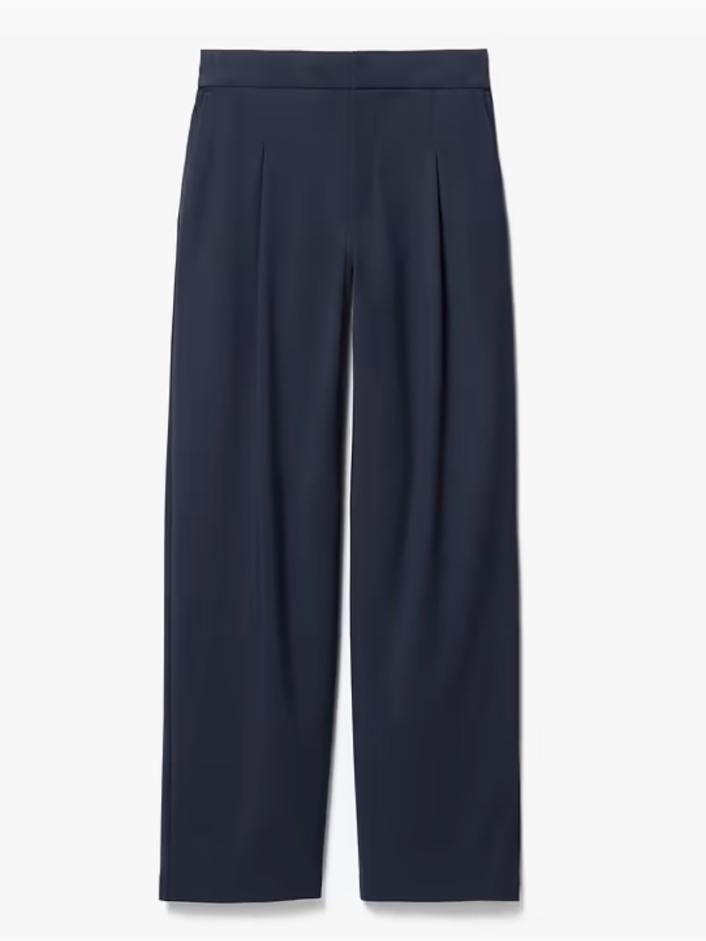 Athleta Navy Wide-Leg Pleated Trousers for Women